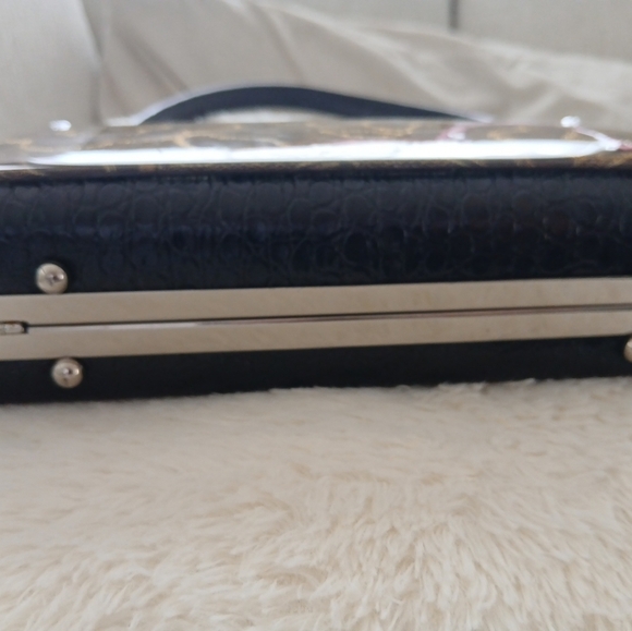 Debbie Brooks Black Silver Gem Clasp Handbag Cheetah Shoe Floral Crystals. FL - Picture 6 of 12